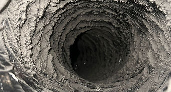 Dirty air duct before professional cleaning in Tampa FL home